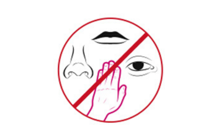 Не прикасаться к лицу. Не касаться лица руками. Не касаться глаз. Не трогать лицо.